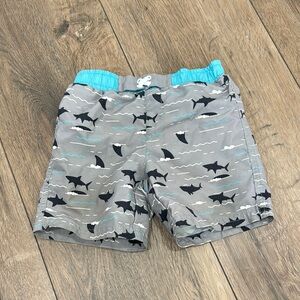 Sol Swim Gray Shark Print Swim Shorts